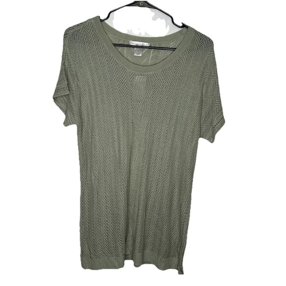 Christopher & Banks Women’s Short Sleeve Sweater Olive Green Size Medium NWT - Picture 1 of 7